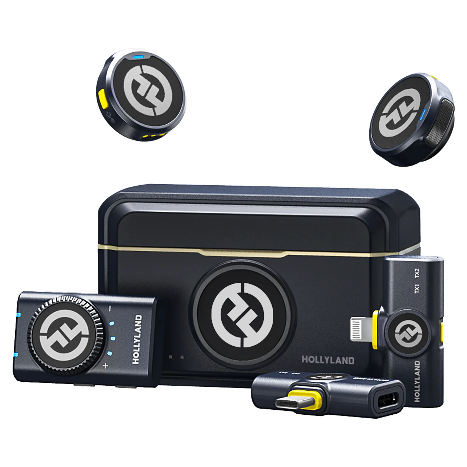 Hollyland Lark M2 micrófono Lavalier inalámbrico para iPhone Android cámara cancelación de ruido para grabación de vídeo micrófono de Streaming