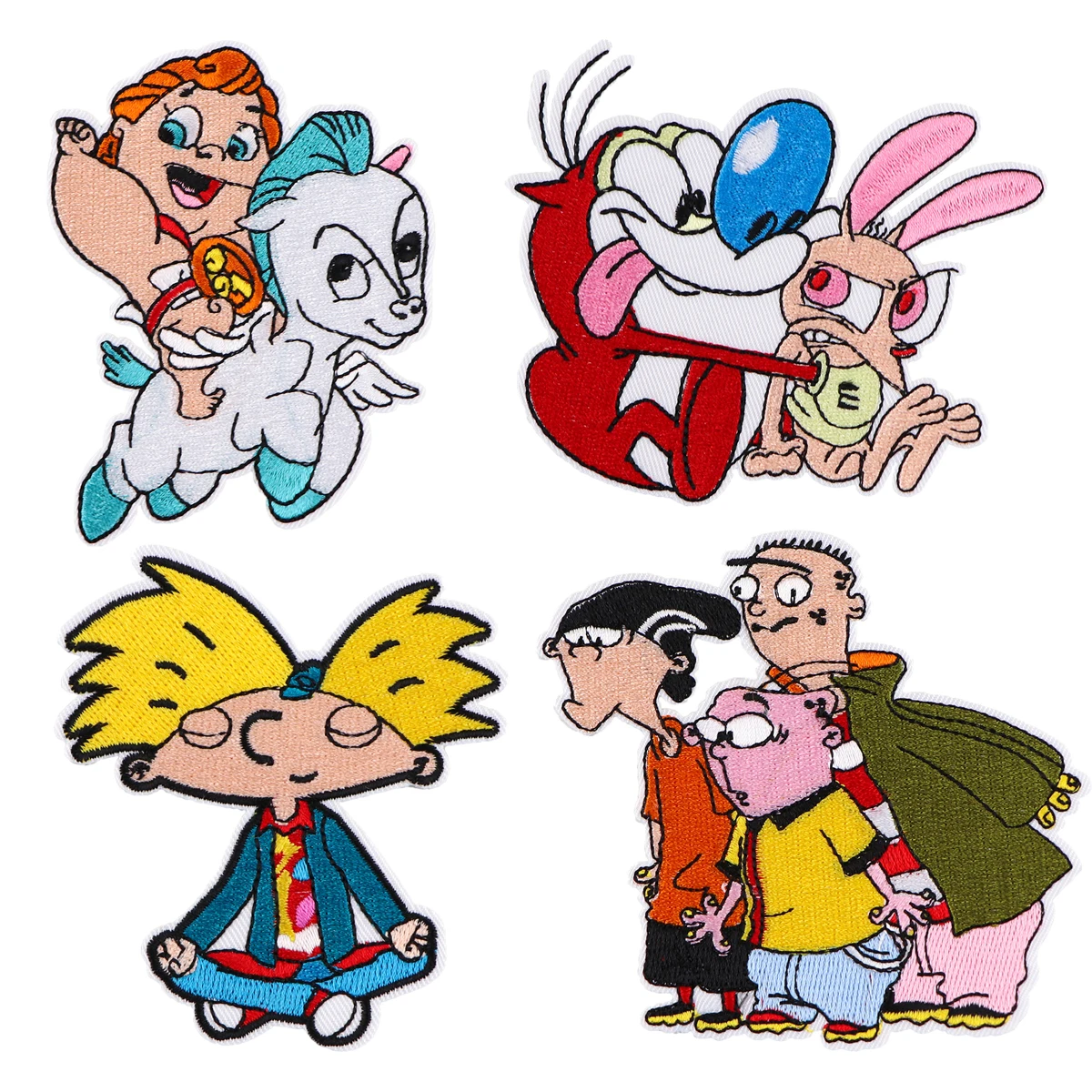 Parches bonitos de dibujos animados para ropa, parches divertidos, apliques, insignias para planchar, pegatinas para ropa, costura artesanal, rayas bordadas - imagen 2