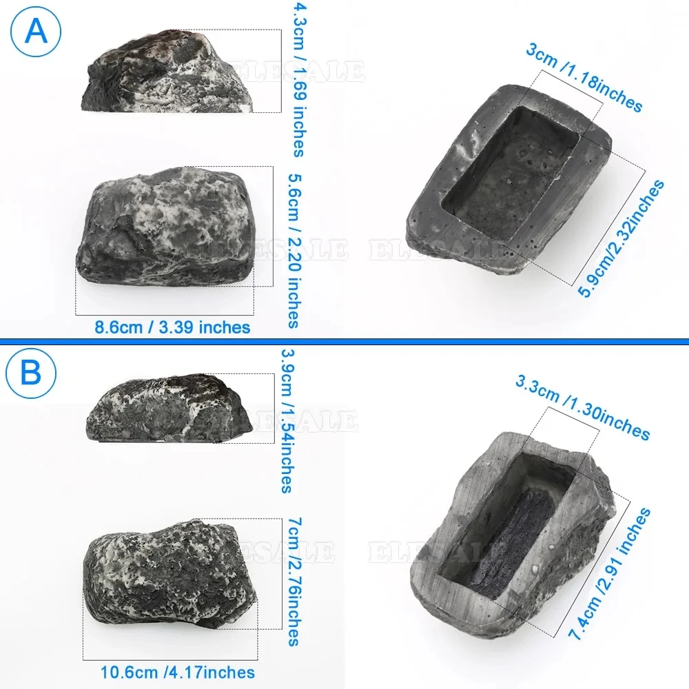 Caja de almacenamiento de seguridad en piedra, caja de seguridad para llaves de jardín al aire libre para el hogar, cajas fuertes para llaves RV, roca oculta, ocultar llaves, nuevo - imagen 5