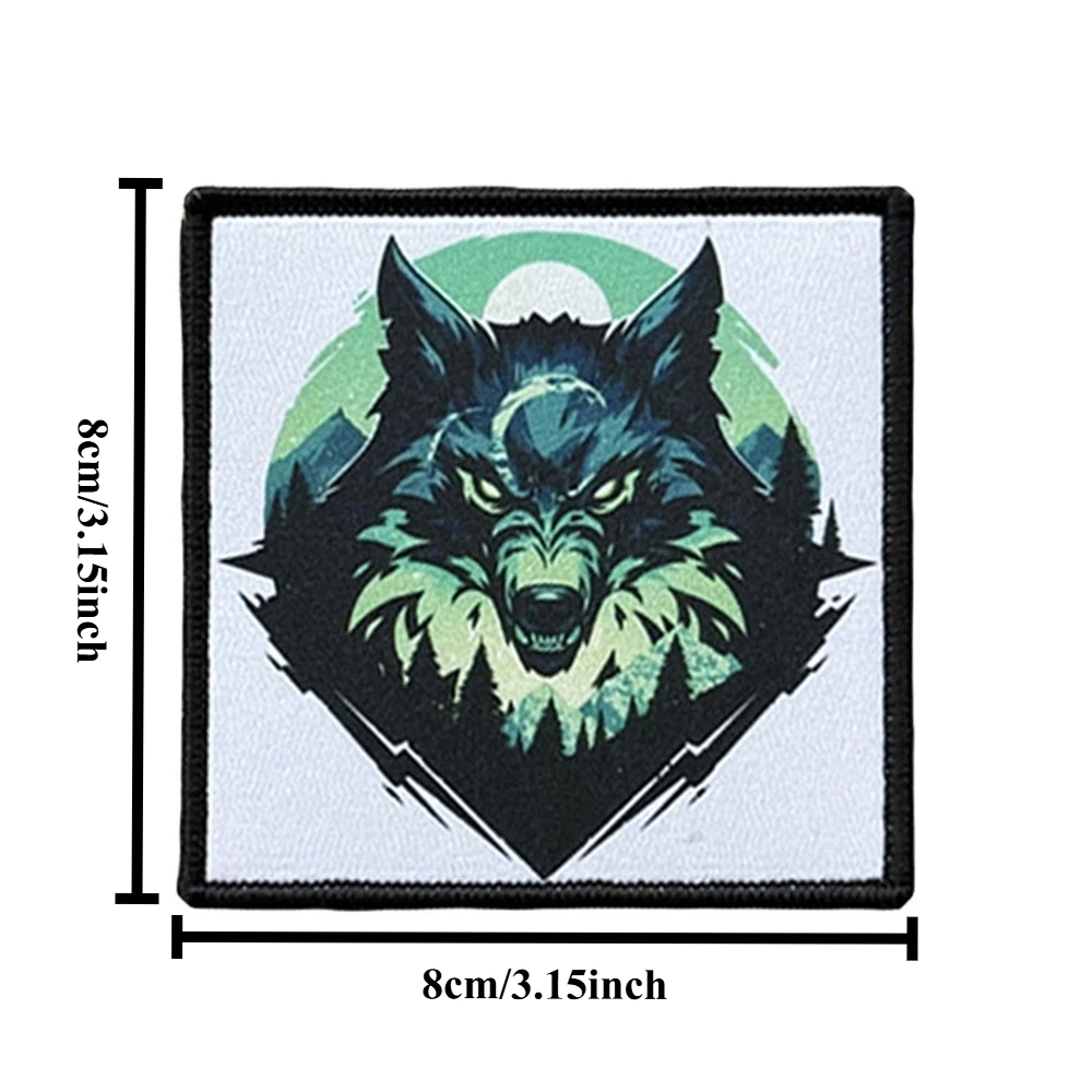Parche táctico del lobo de la bosque, insignia de moral con gancho y bucle, pegatina para brazalete militar para ropa, mochila, chaleco, equipo para exteriores - imagen 2