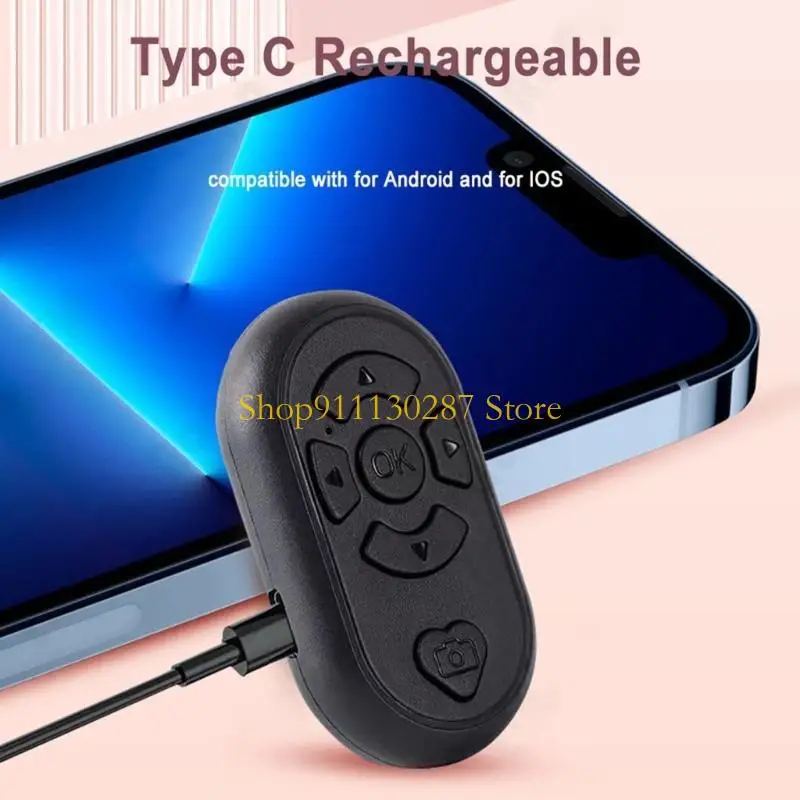 J1HC Selfie Control remoto obturador remoto controlador recargable botón Selfie para teléfono y teléfonos Android volteadores - imagen 2