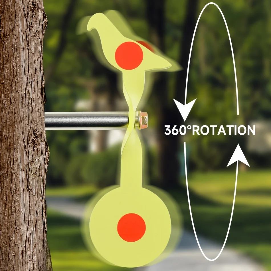 Objetivo giratorio de acero inoxidable para pájaro bidireccional de 5,5 pulgadas y 3MM de espesor, tirachinas para exteriores, pistola de aire BB, práctica de puntería - imagen 5
