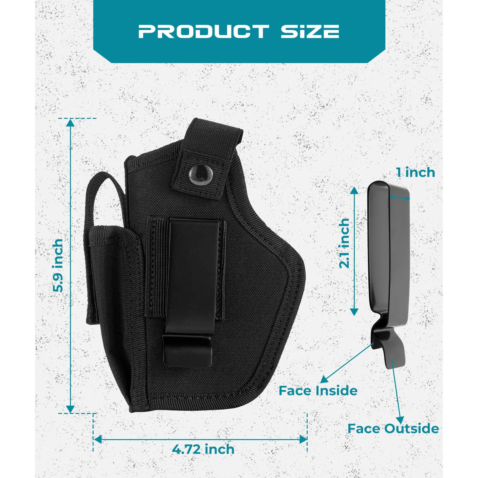 Funda para pistola para pistolas 380 45ACP, fundas para pistola de transporte ocultas IWB/OWB con bolsa magnética, soporte para pistola CCW derecha e izquierda - imagen 5