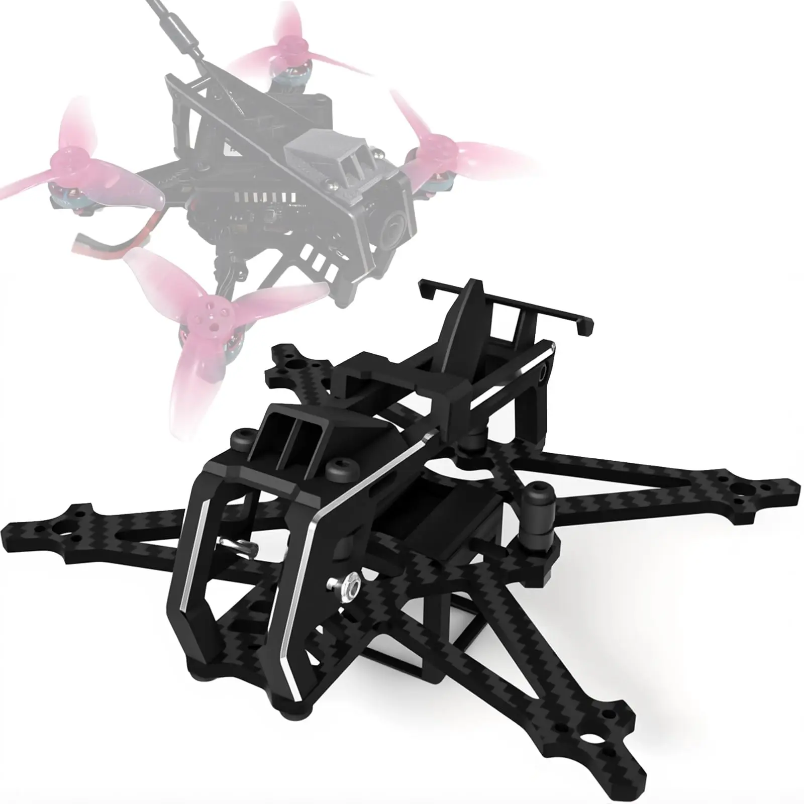 Kit de marco de Dron de carreras con visión en primera persona de 2 pulgadas, marco de palillo de dientes ultraligero de fibra de carbono 3K, marco de aire de Dron de alta velocidad para vuelo interior/exterior - imagen 2