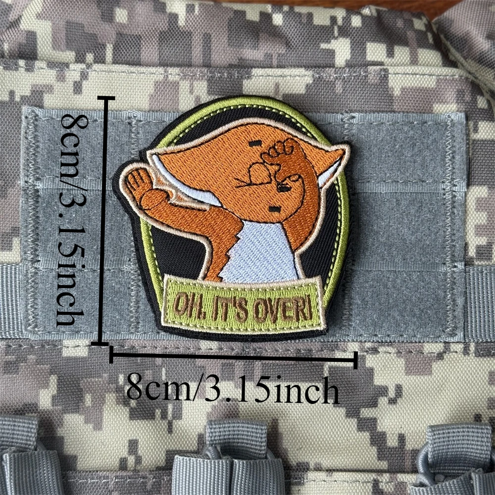 "¡Oh Todo!" Parche bordado con insignia de moral táctica para ropa, parches militares con gancho y bucle, apliques de dibujos animados para mochila - imagen 3