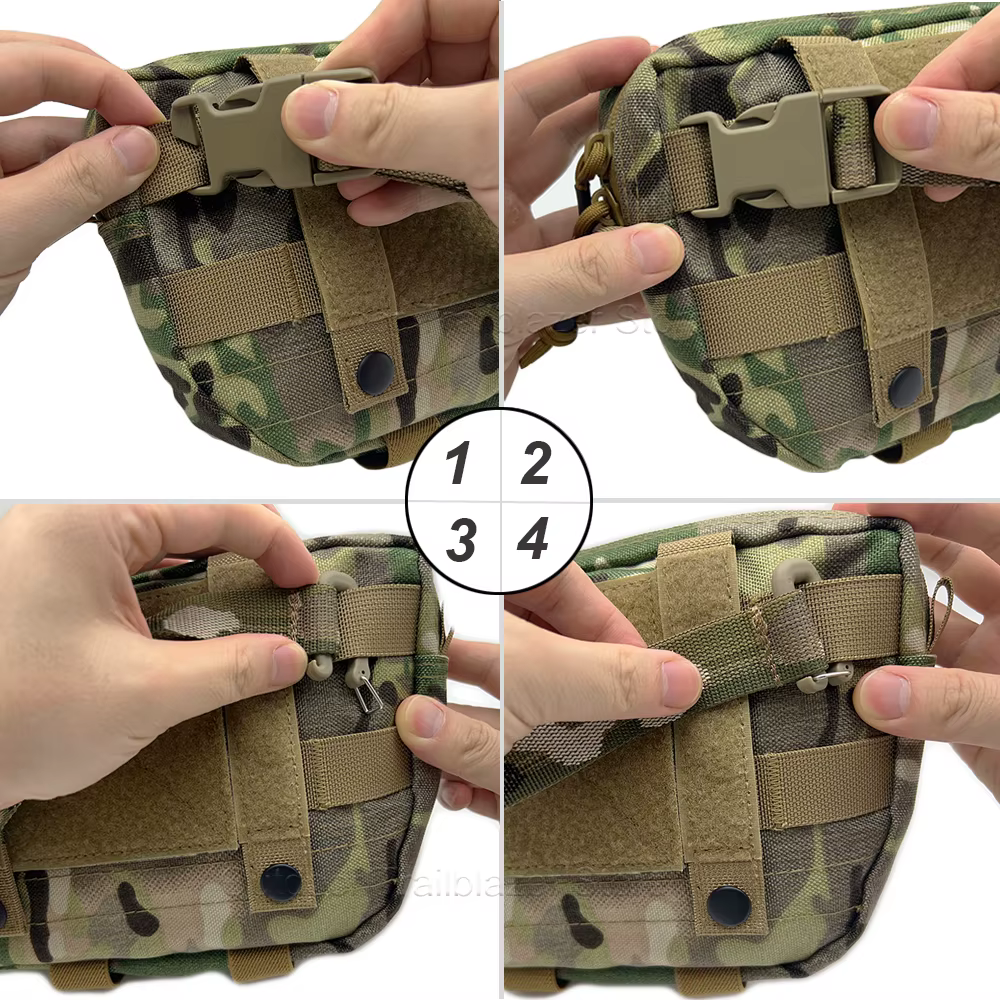 Correa conectora MOLLE ajustable para bolsas y accesorios tácticos - imagen 4