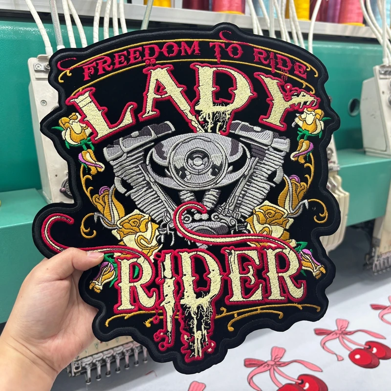 Parches grandes para Club de motocicletas, parches bordados de Punk Rock, parches para planchar LIVETORIDE para decoraciones de ropa, parche de costura DIY - imagen 5