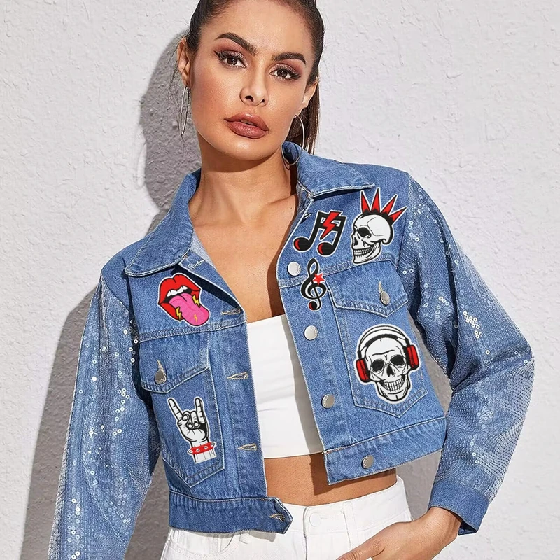 Parche de planchado DIY, parche bordado musical, chaqueta, pantalones, reparación de ropa, pegatinas de parche de hierro bordadas - imagen 2