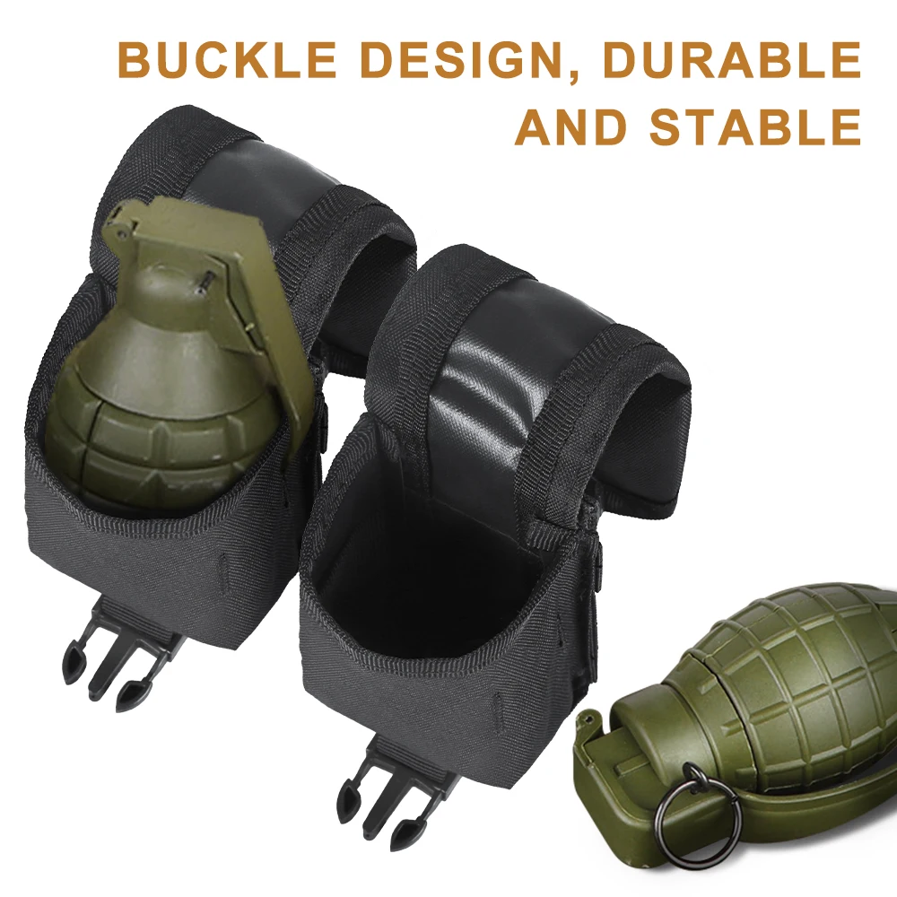 Bolsa de nailon 600D para Granada individual/doble, bolsa para Granadas Molle Frag para caza al aire libre, accesorios de Paintball CS, equipo Airsoft - imagen 2