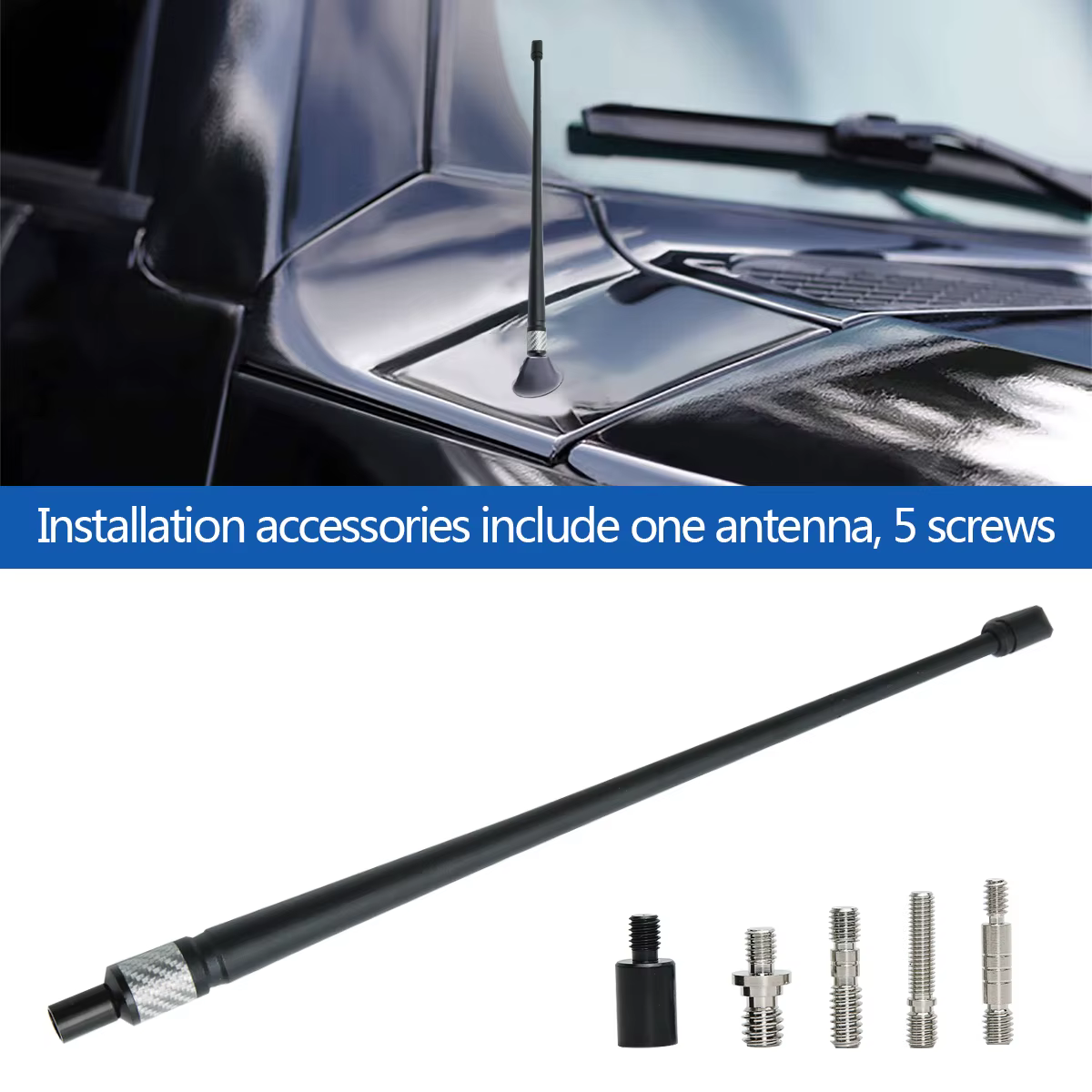 ABBREE AR-162 Antena flexible FM AM alta ganancia para Jeep Wrangler - imagen 2