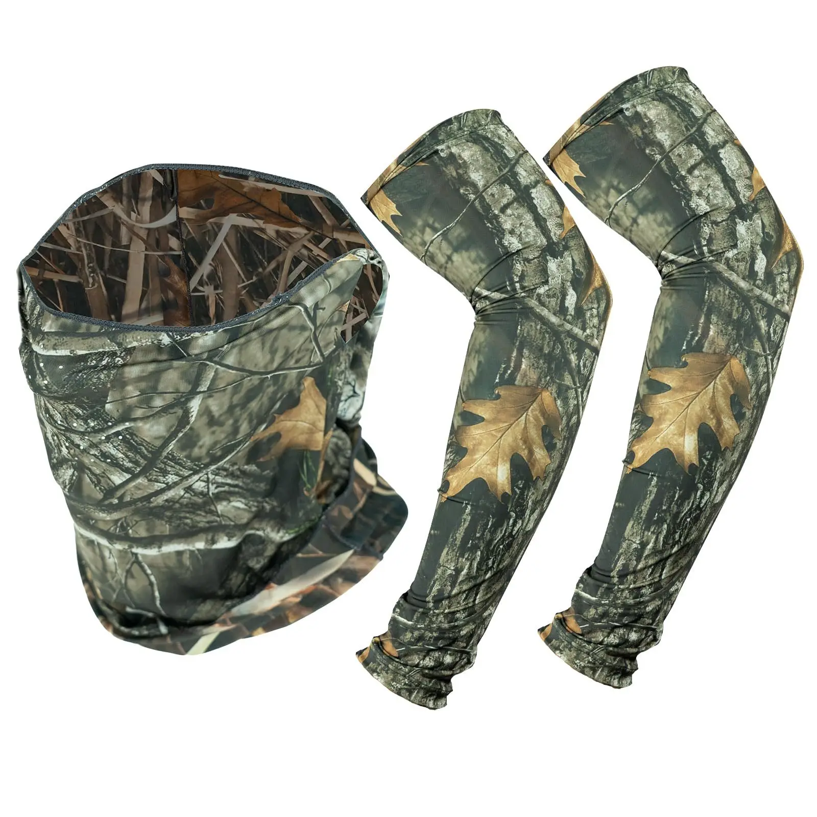 Camuflaje biónico caza pesca ropa accesorios sombrero bufanda mangas guantes transpirable elástico fino ligero 2 uds 3 uds 4 piezas - imagen 3