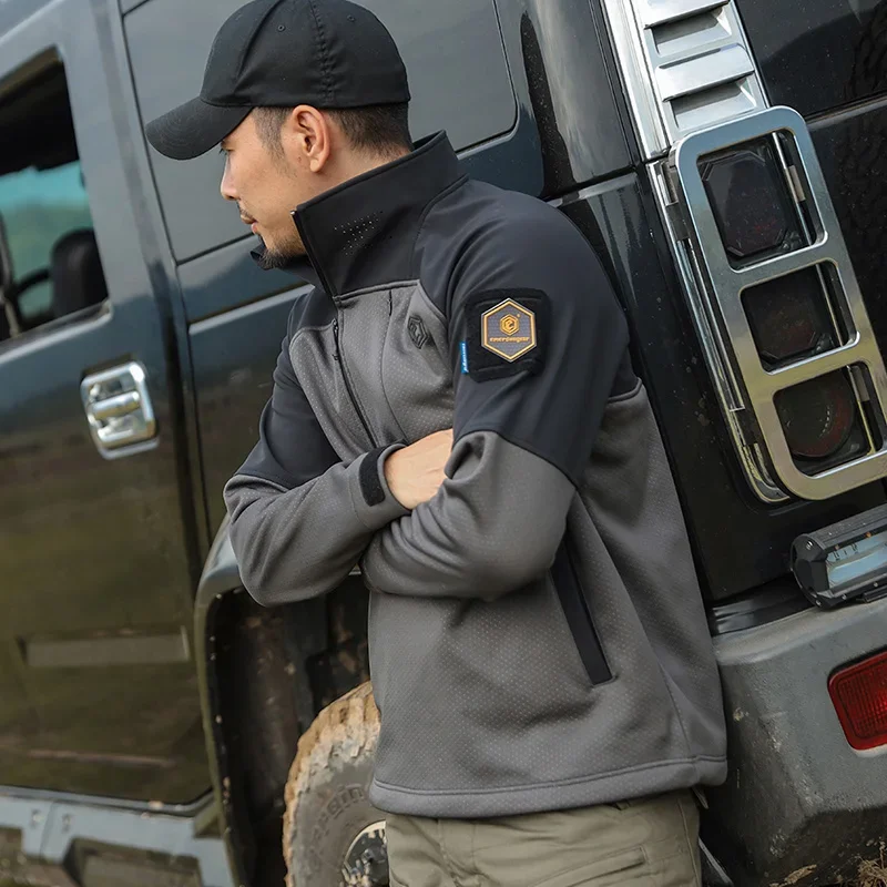 Emersongear etiqueta azul rinoceronte táctico ropa funcional Sudadera con capucha suéter chaqueta cortavientos abrigo calidez deportes al aire libre - imagen 2