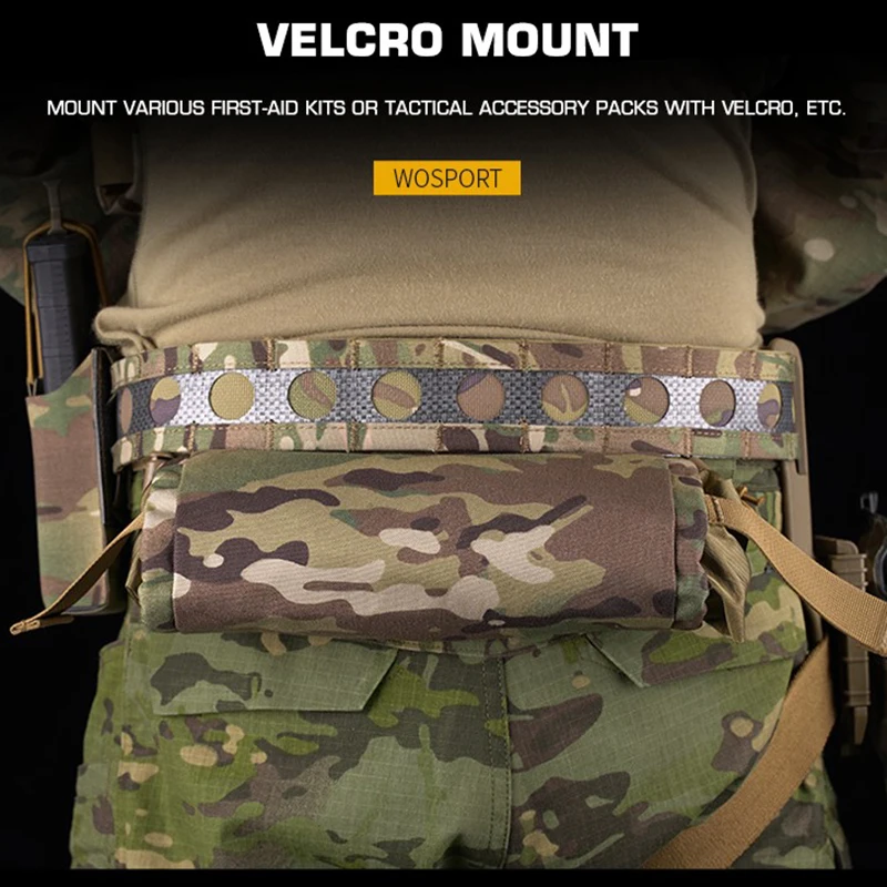 Cinturón táctico Bison de dos capas, hebilla de Metal de separación rápida, cinturón Molle ligero de perfil bajo, equipo Airsoft estilo Ferro - imagen 5