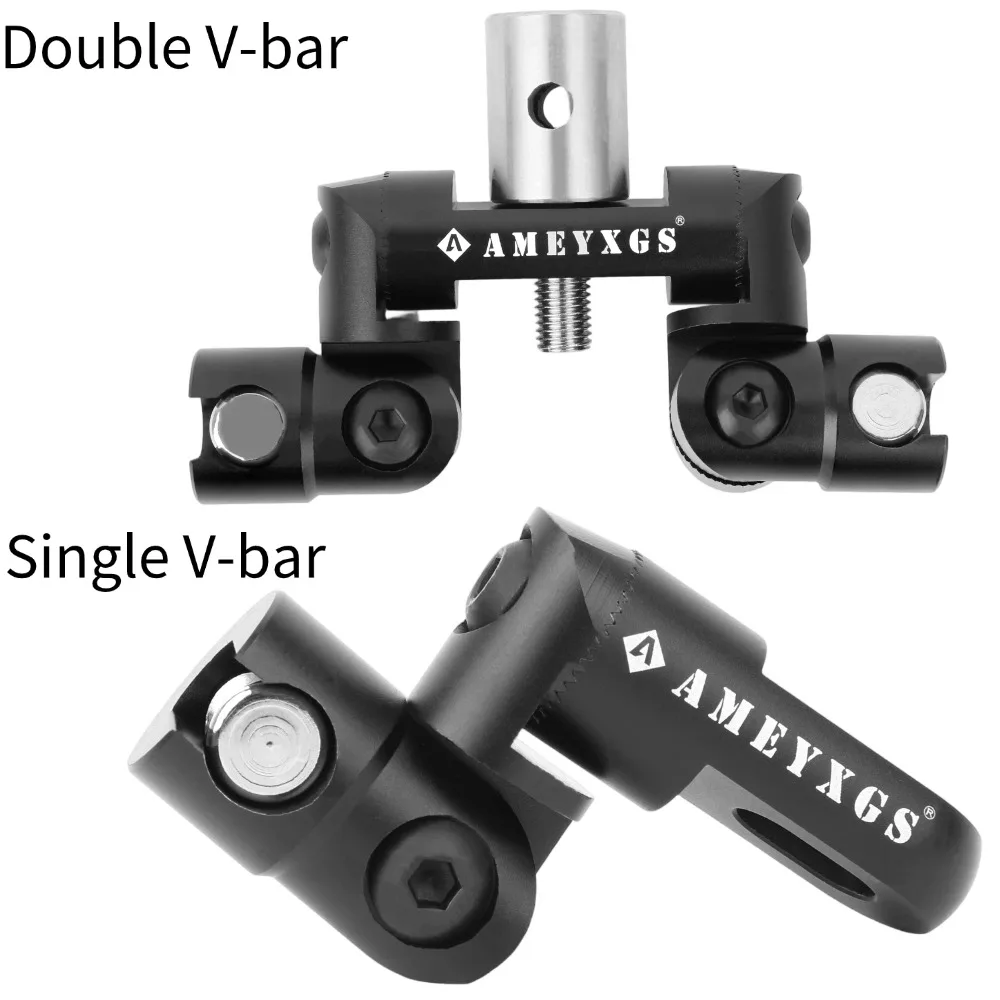 Barra en V de un solo/doble lado para tiro con arco, asiento de conexión de ángulo de 360, barra en V de aleación de aluminio CNC, estabilizador de arco de liberación rápida, tiro con amortiguación - imagen 5