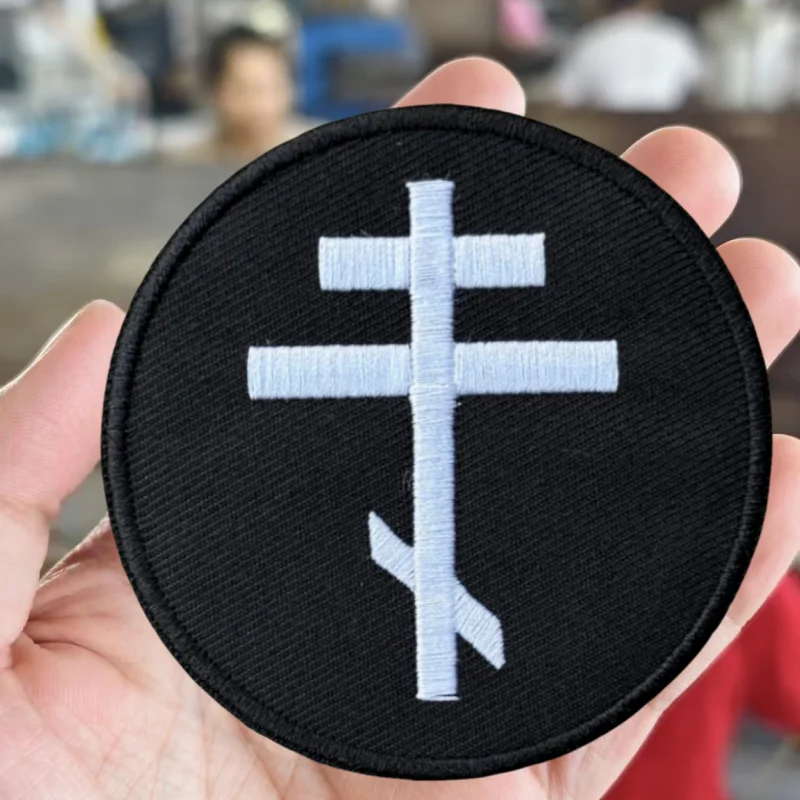 Parche bordado de cruz ortodoxa rusa, chaleco táctico, gancho y bucle, sombrero, insignia de moral, pegatinas para mochila, parches para brazalete para ropa - imagen 2