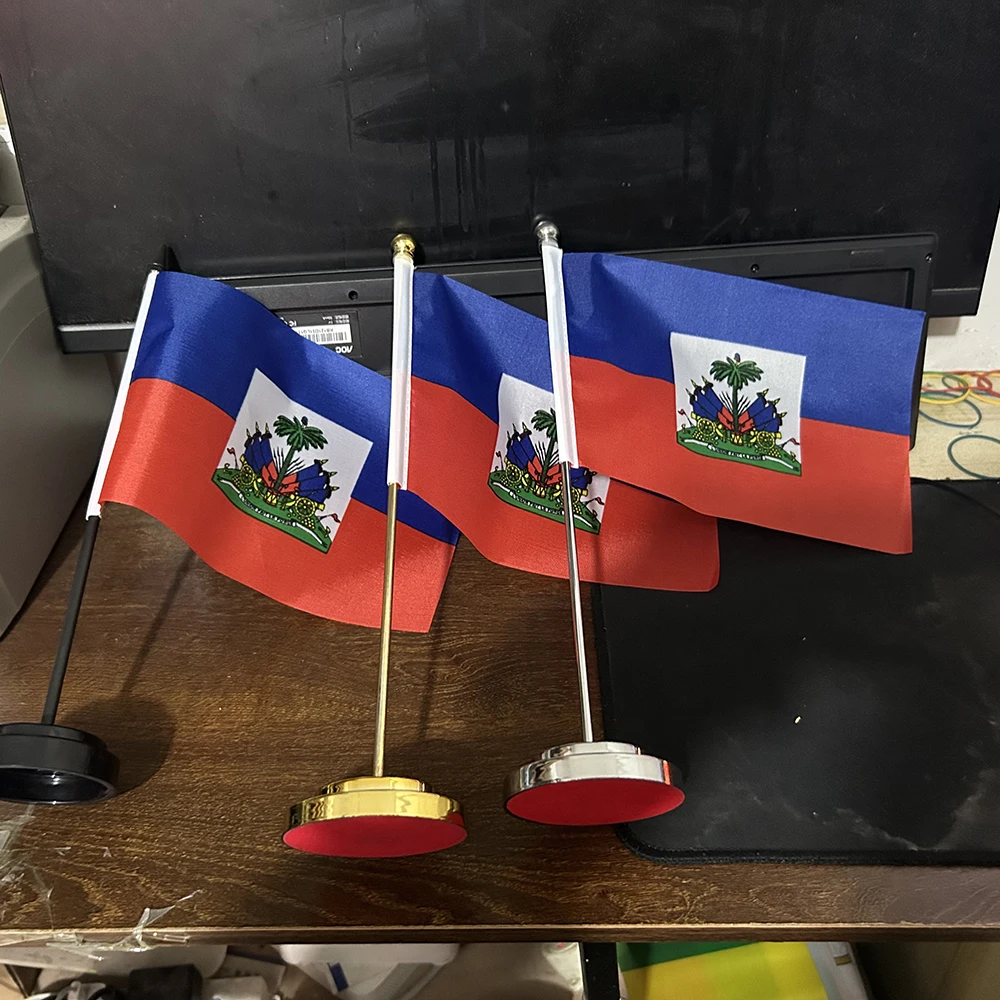 SKY FLAG bandera de escritorio de Haití en poliéster para mesa - imagen 2
