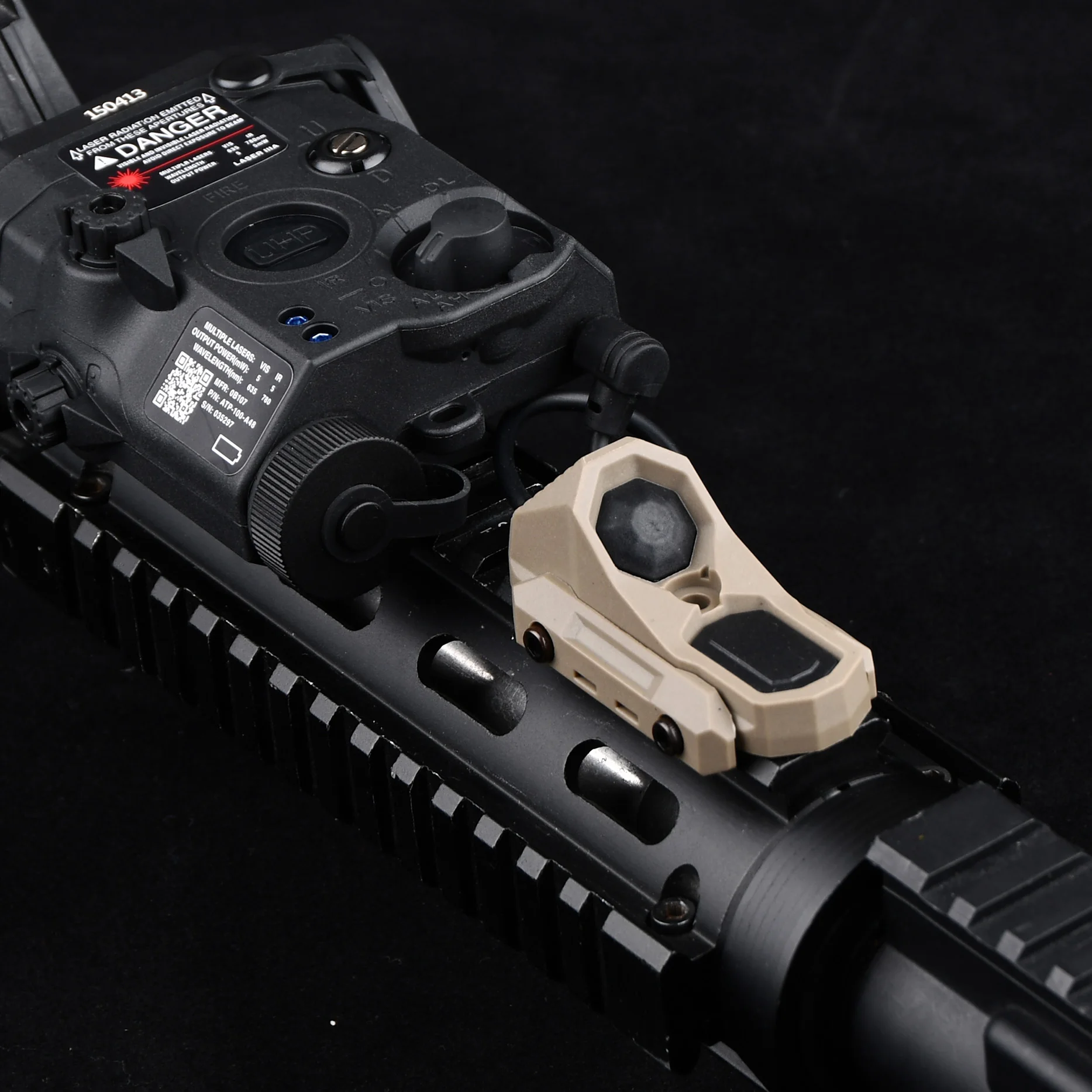 AXON Picatinny Mlok Rail interruptor doble remoto de un solo cable Compatible con linterna de arma SF grúa láser DBALPEQ de 2,5mm - imagen 5
