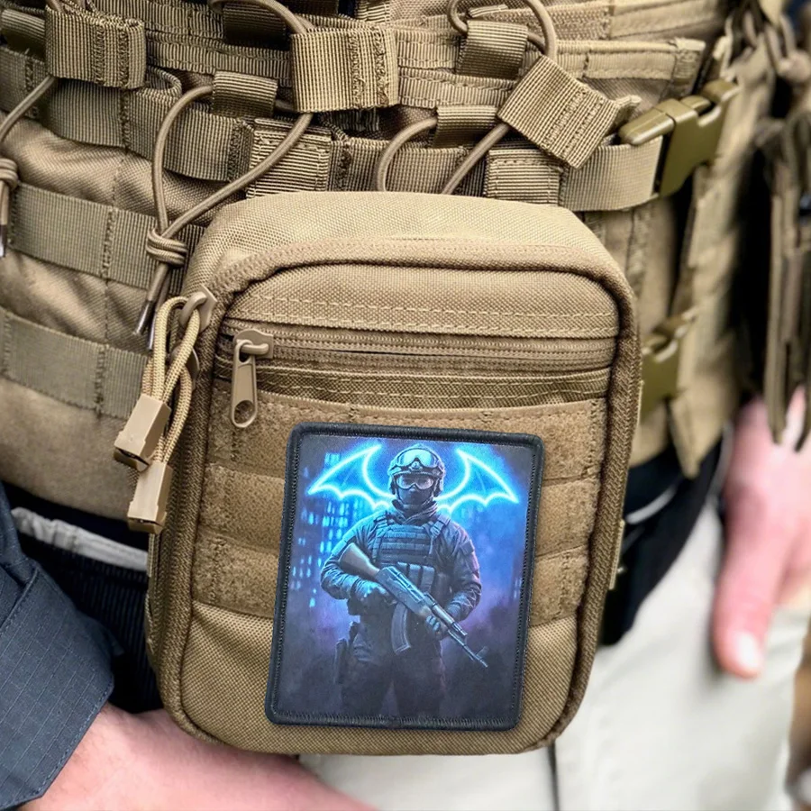 Parche táctico de caballero oscuro, parches de soldado con gancho y bucle, brazalete, insignia de moral militar, mochila Chevron, pegatinas para chaleco - imagen 3