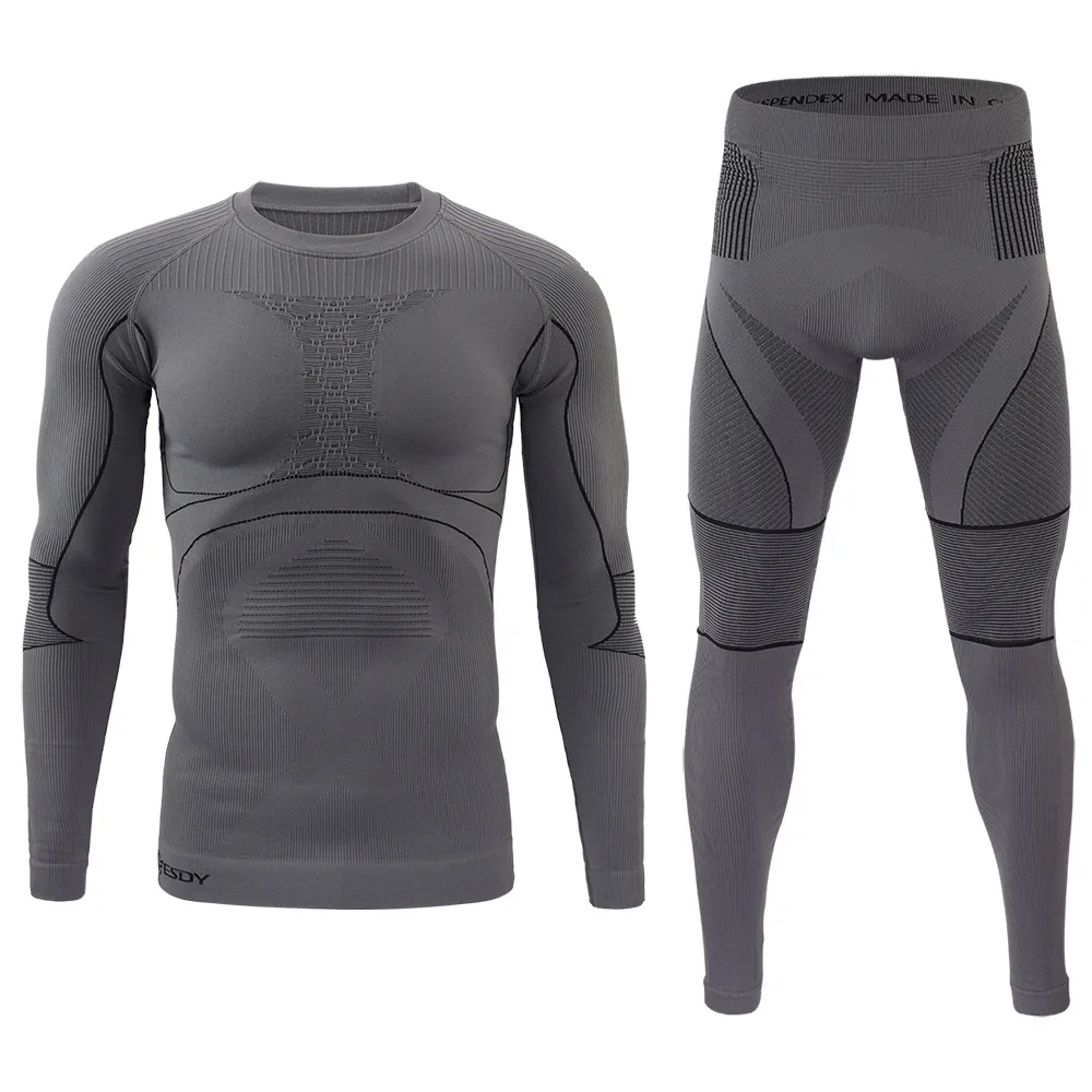 Nueva ropa interior deportiva sin costuras para hombres, suave, transpirable, ajustada, adelgazante, térmica, conjunto de ropa interior, gimnasio, Yoga, esquí, debajo de la camisa - imagen 4