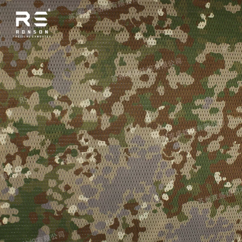 Todo terreno De Ban camo 120GSM tela De malla ligera y transpirable tela tejida con aguja De secado rápido tela De toalla De malla Flecktarn - imagen 3