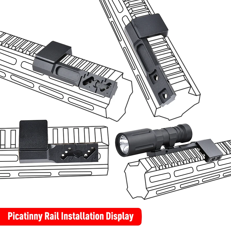 Linterna táctica M300 M600 PLHV2, montaje compensado M340 M640 Surefir SF, Base de luz de explorador, equipo Airsoft, accesorios para armas de caza - imagen 3