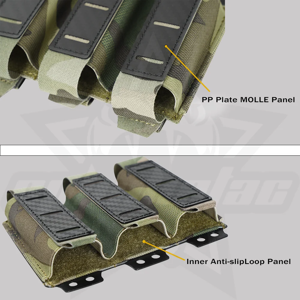 OphidianTac-funda magnética para pistola Triple, Molle, funda elástica para revista de 9mm con Panel de bucle interior, portador magnético rígido cortado con láser - imagen 5