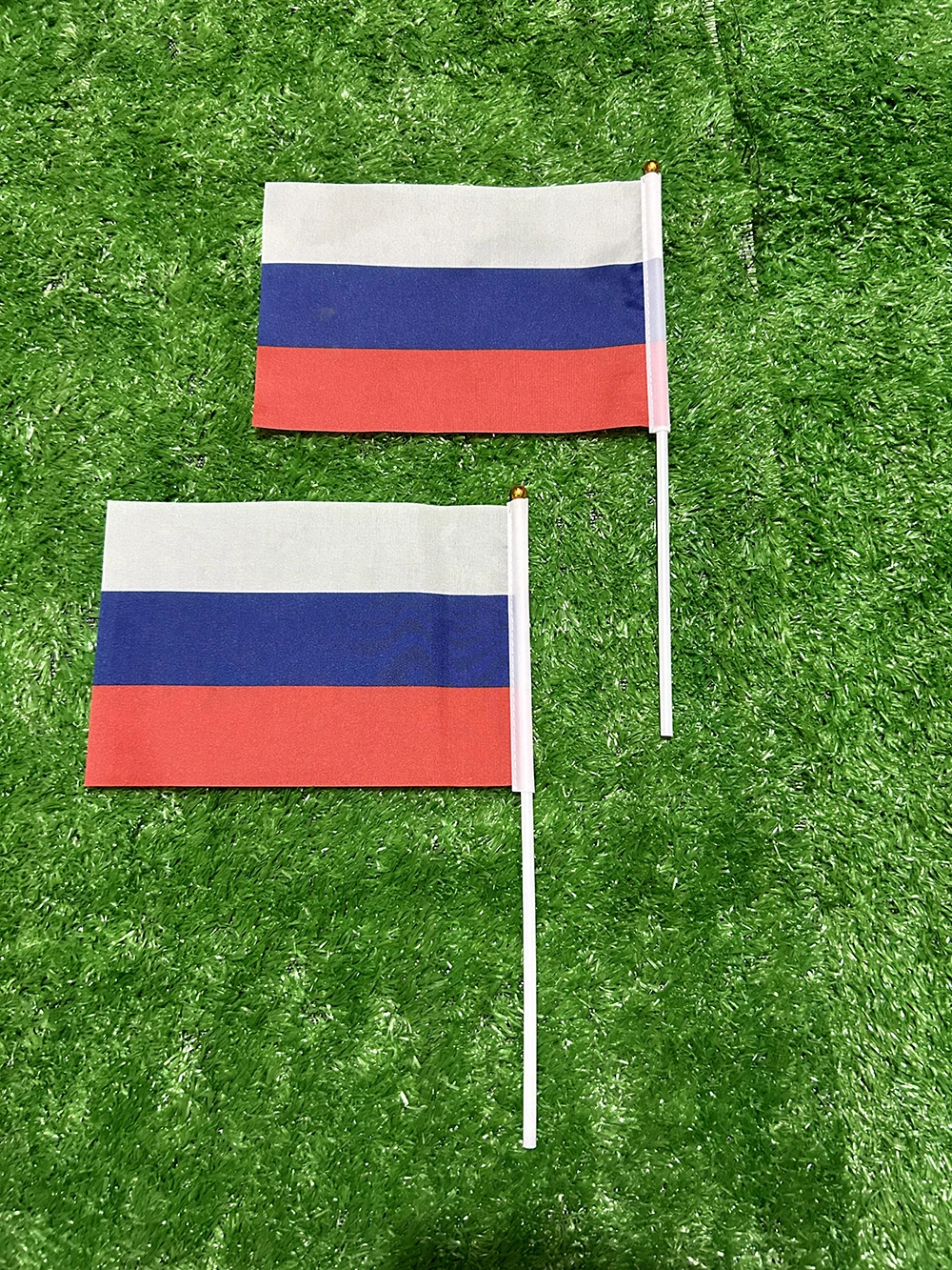 BANDERA SKY 14X21cm bandera rusa ondulada a mano con poste de plástico para decoración celebración desfile deporte - imagen 3