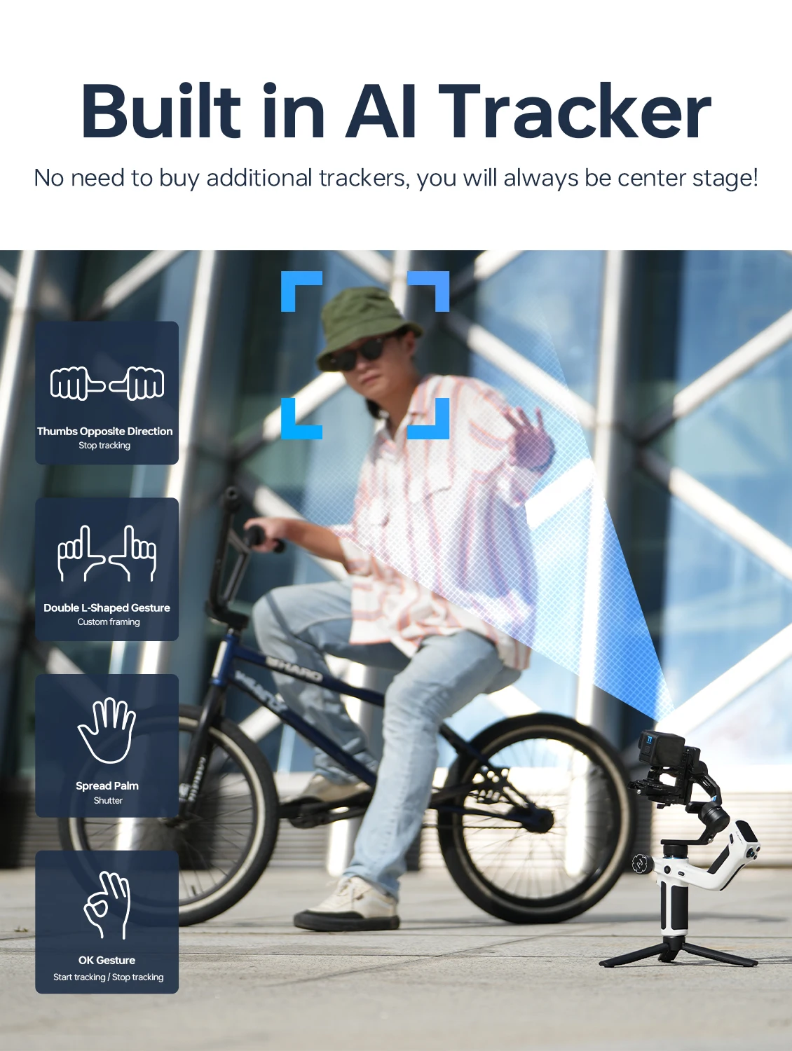 SCORP Mini-2 Estabilizador de cardán portátil todo en uno de 3 ejes con rastreador AI Sony A7III GoPro 12 iPhone 15 Pro Samsung S24 - imagen 5