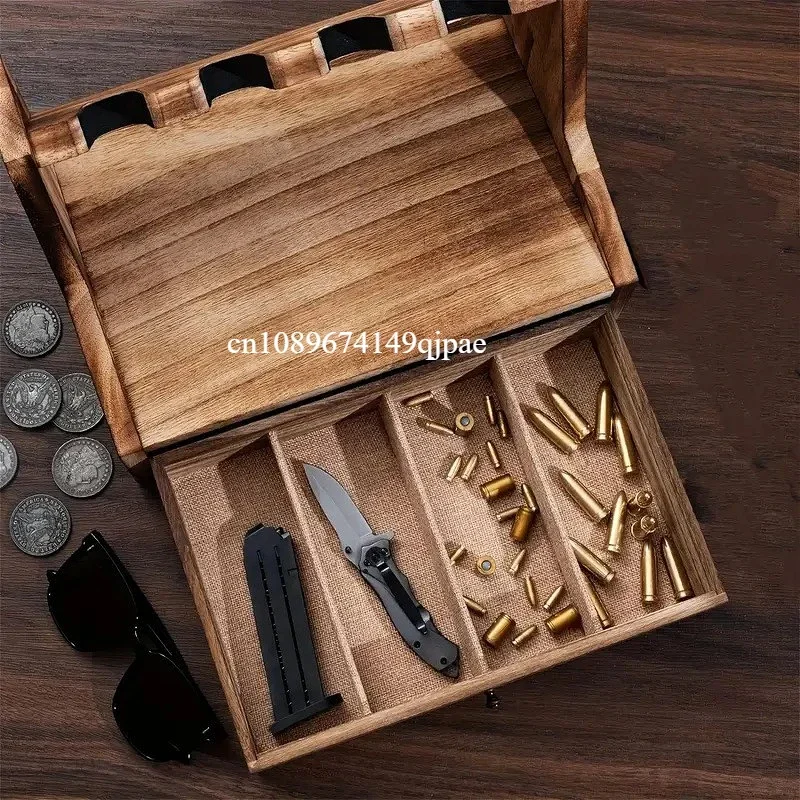 Estante para pistola estilo cajonera de 17,5 pulgadas, hecho de madera para Glock G17 G19 G22 G43X 1911 USP Sig Sauer P226, equipo de caza táctico - imagen 4