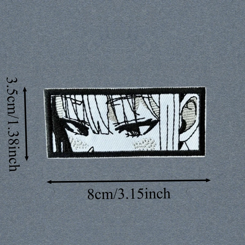 Parche bordado de ojos de Chica de Anime, chaleco táctico, insignia de moral con gancho y bucle, pegatina decorativa para mochila, parches para brazalete para ropa - imagen 3
