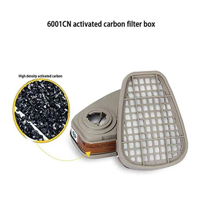 Caja de cartuchos 6001/6002/6004, juego de filtros de algodón 5N11 para máscaras de Gas y polvo 6200/7502/6800, respirador de pulverización de pintura química - imagen 5