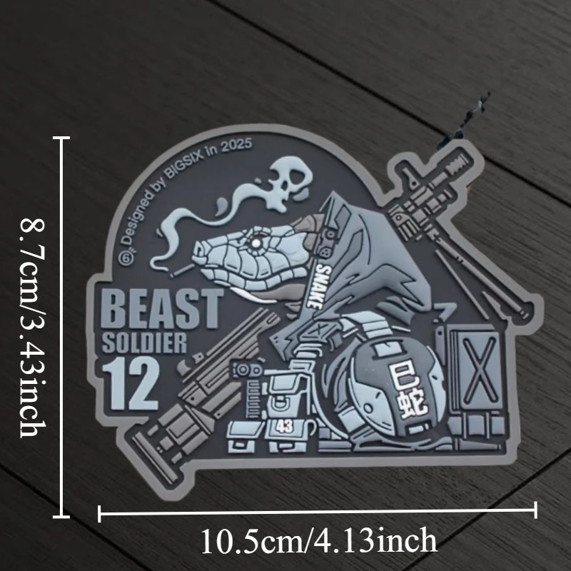 Beast Warrior-Parche de serpiente con 12 signos del zodiaco, insignia de moral táctica, gancho y bucle de PVC, mochila militar, pegatina para ropa, brazalete - imagen 2