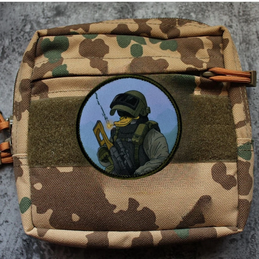 Parches tácticos de moral "Duck Warrior", insignia militar, brazalete, pegatinas de gancho y bucle impresas para mochila de ropa - imagen 4