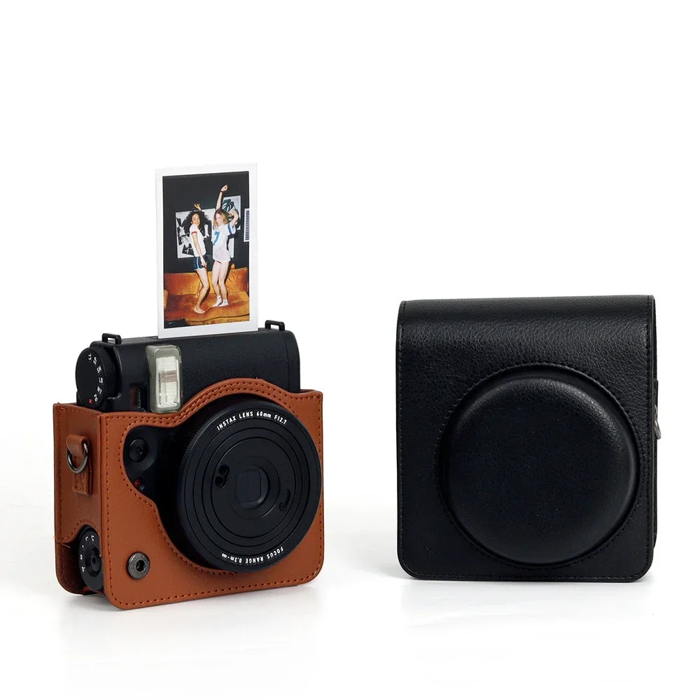 Bolsa de cámara para Instax Mini 99, funda de cuero PU con correa para el hombro, funda de fotografía de PU, bolsa de almacenamiento para cámara - imagen 3