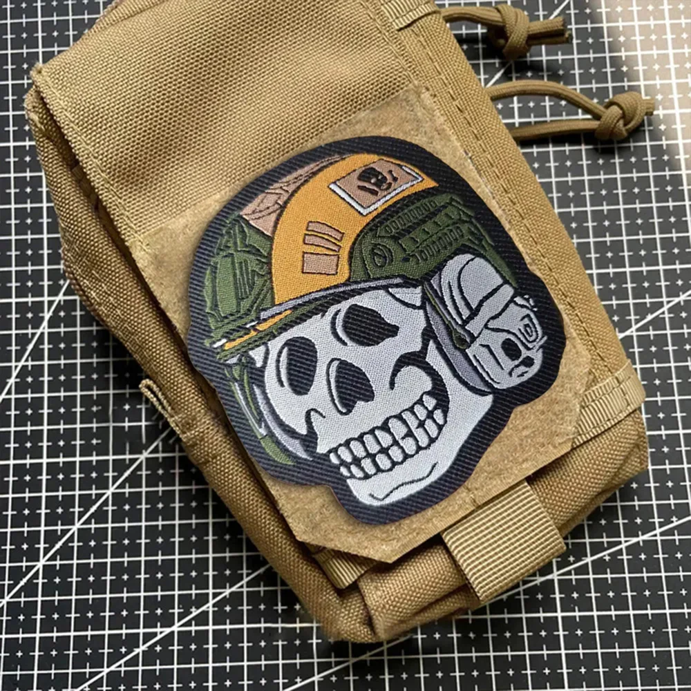 Parches tácticos de operador de esqueleto para ropa, parche de gancho y bucle, insignia militar, brazalete, pegatinas decorativas para mochila - imagen 3