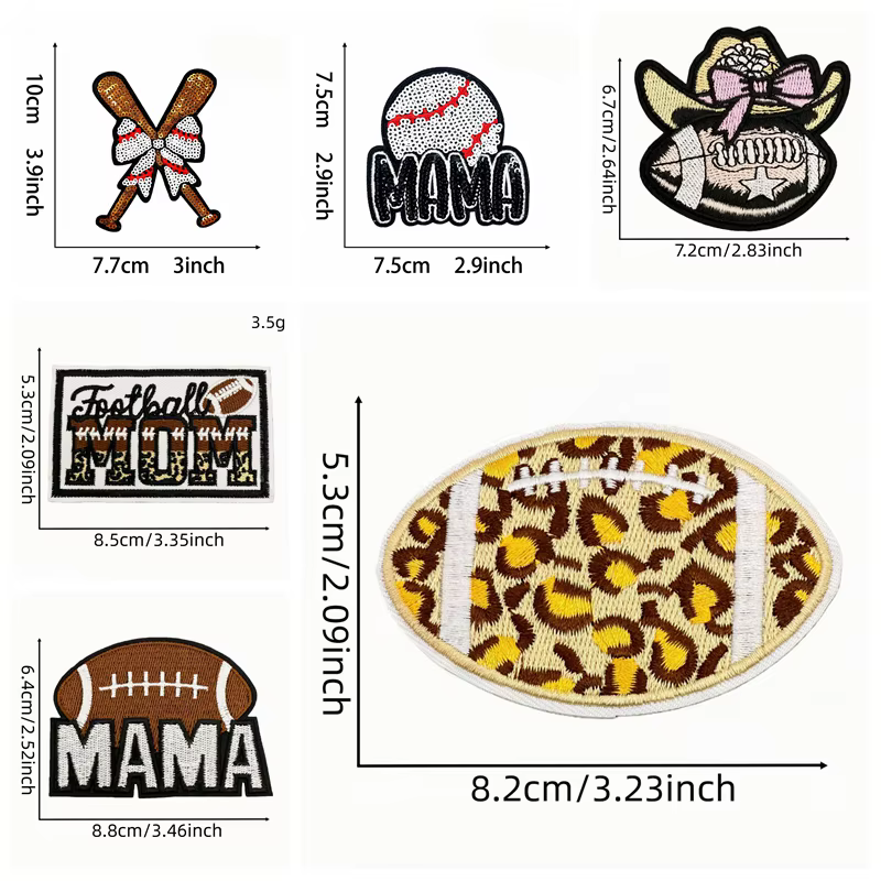 Parche bordado leopardo fútbol – Insignia para planchar ropa mamá - imagen 3