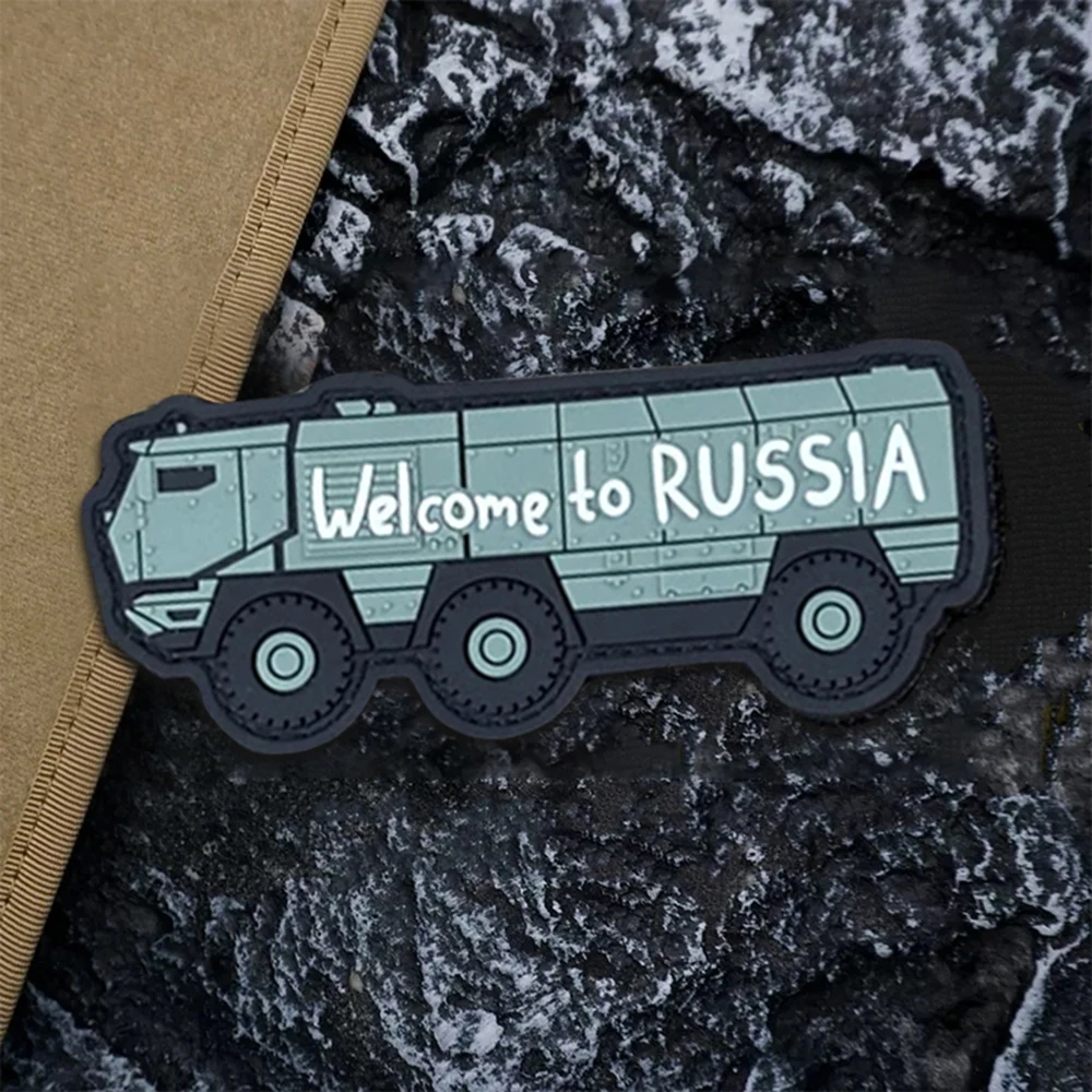 Parche táctico "Bienvenido a Rusia", parches divertidos de PVC con gancho y bucle, insignia de moral, brazalete del ejército militar, pegatinas para mochila - imagen 2