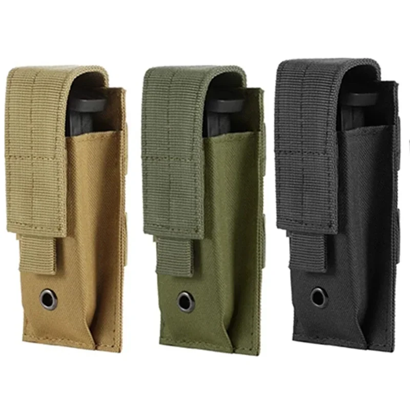 Bolsa multiusos MOLLE para caza, pulverizador táctico de pimienta y soporte para revistas de 9mm, bolsa de almacenamiento para linterna/batería - imagen 2