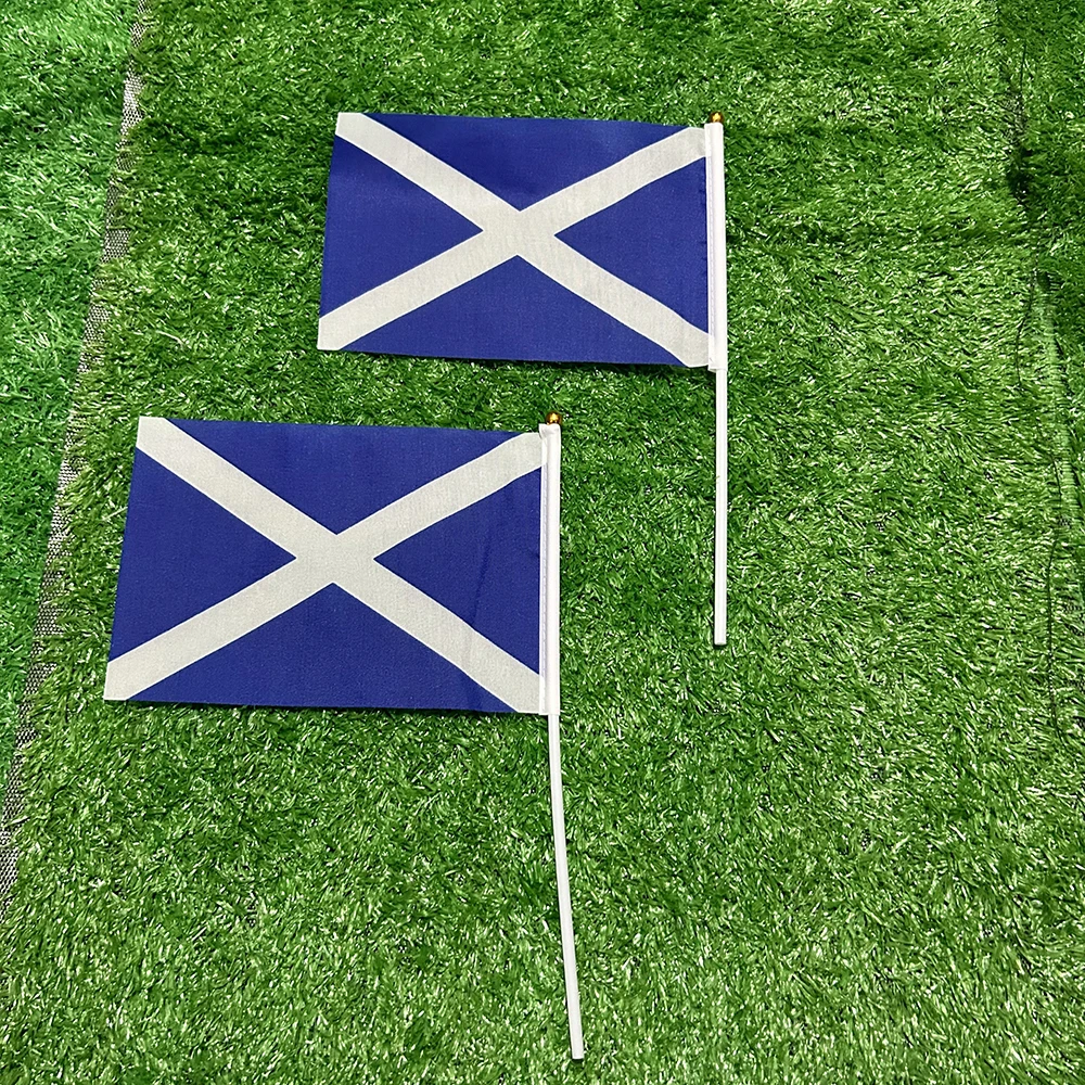 BANDERA SKY 21*14cm Banderas escocesas onduladas a mano con poste de plástico para actividades deportivas decoración del hogar - imagen 2