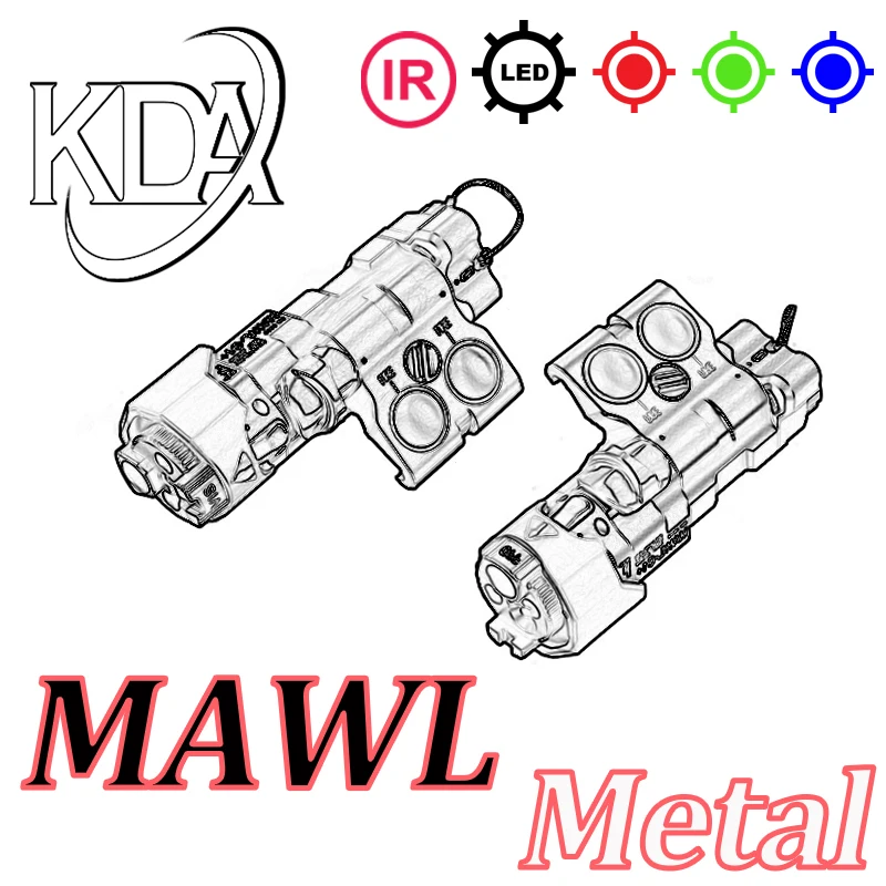 MAWL PEQ-15 Linterna de metal MAWL-C1 DBAL-A2 LA5C X300 M300 M600