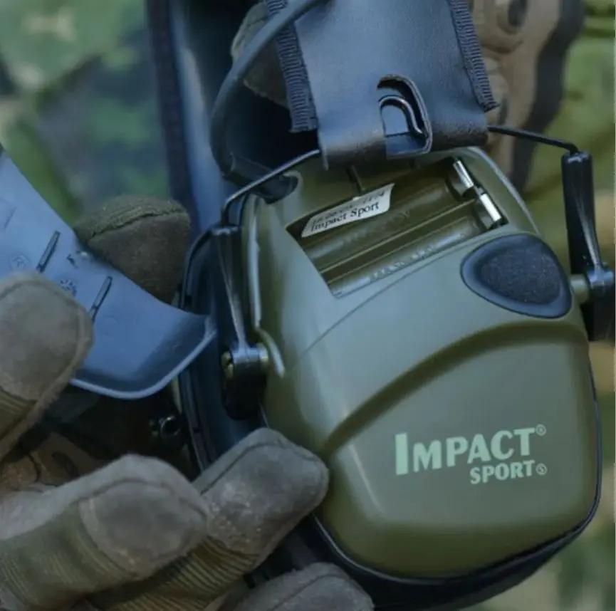 Orejera de tiro deportiva con amortiguador electrónico, auriculares antiruido para deportes de impacto al aire libre, Ideal para deportes de impacto - imagen 4