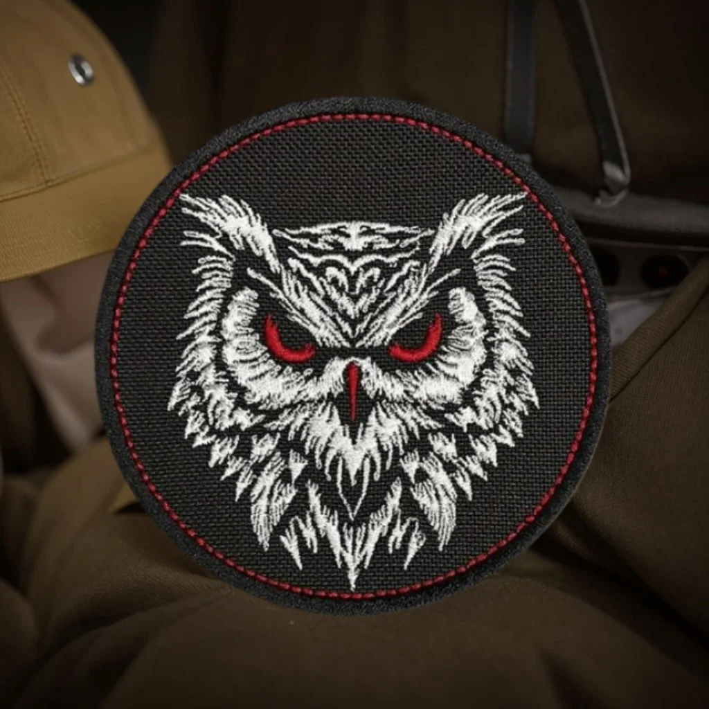 Parche con estampado de búho, insignia de moral táctica, gancho y bucle impreso, mochila, ropa, parches adhesivos decorativos para ropa - imagen 3