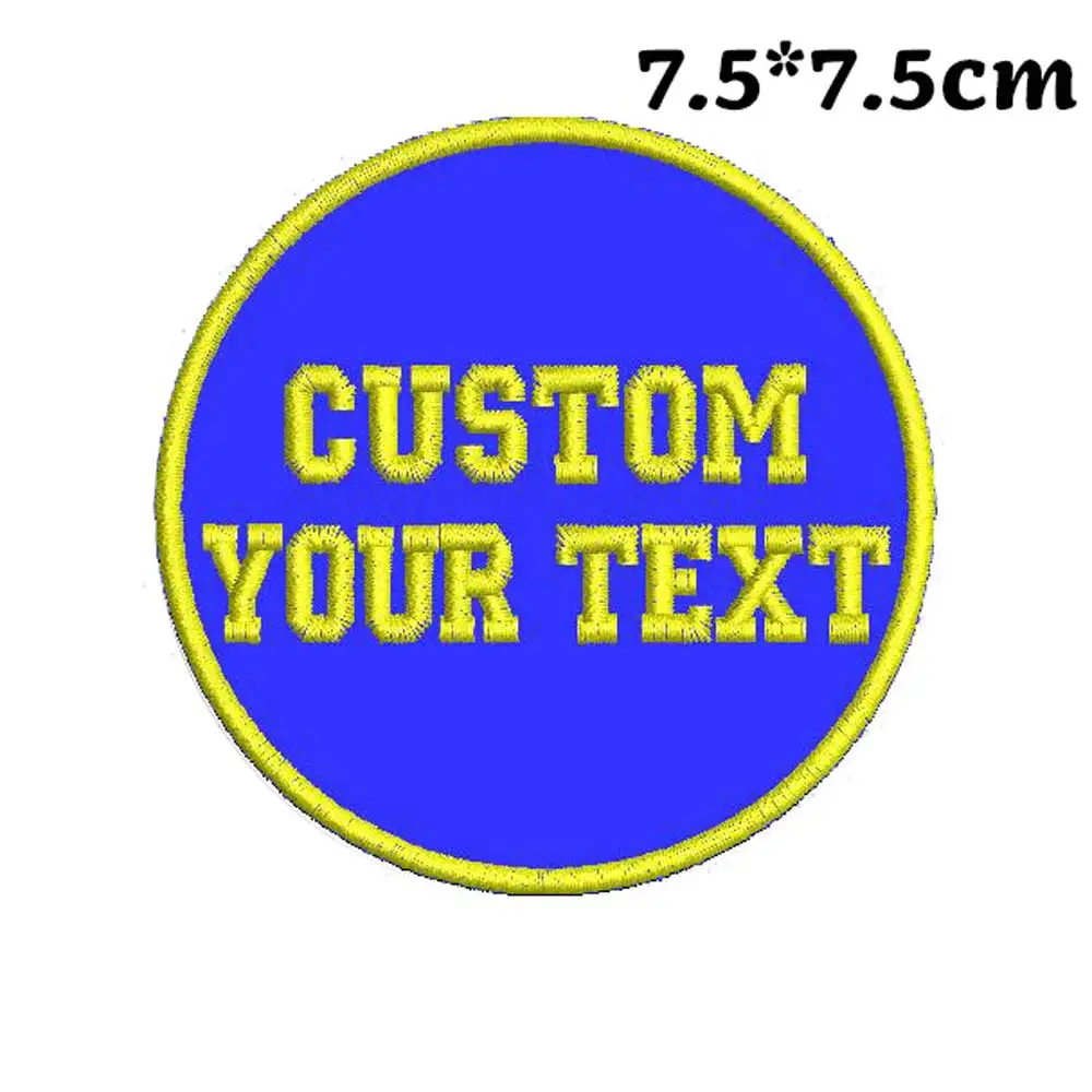 Parche bordado de forma redonda personalizado con frontera merrowed - imagen 3