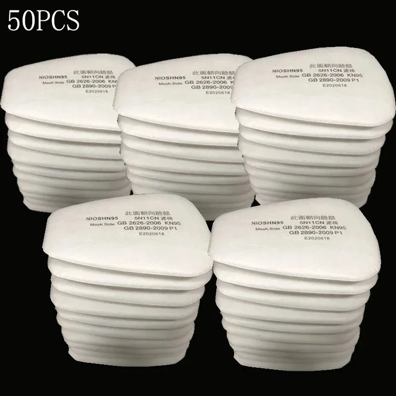 Venta al por mayor 5N11 filtros de algodón industriales 501 cubierta reemplazable para 6200/7502/6800 máscara a prueba de polvo de Gas accesorios de respirador - imagen 5