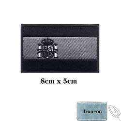 Parche bordado bandera española con chevrones para uniforme militar
