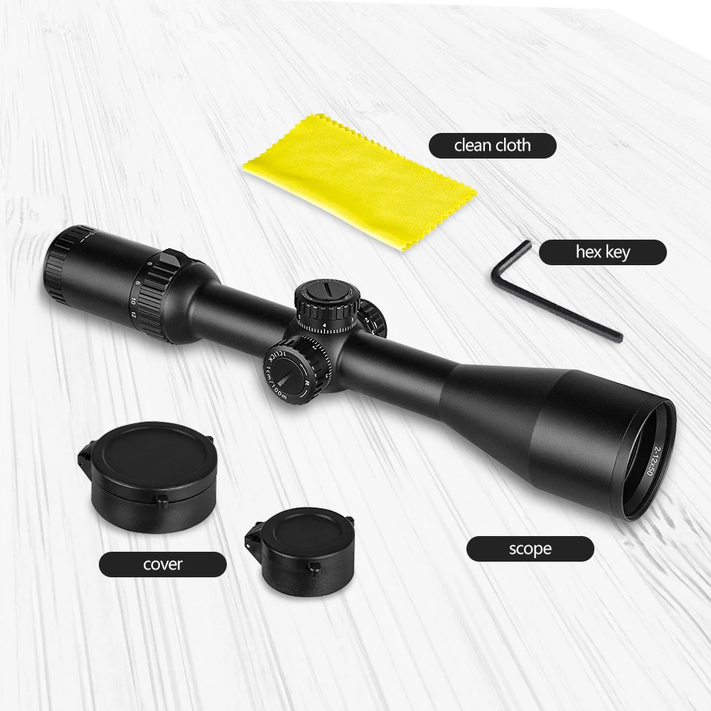 Mira telescópica táctica SPINA Optics HD 2-12x50 WA IR para Rifle de caza, mira óptica para Rifle Real - imagen 3
