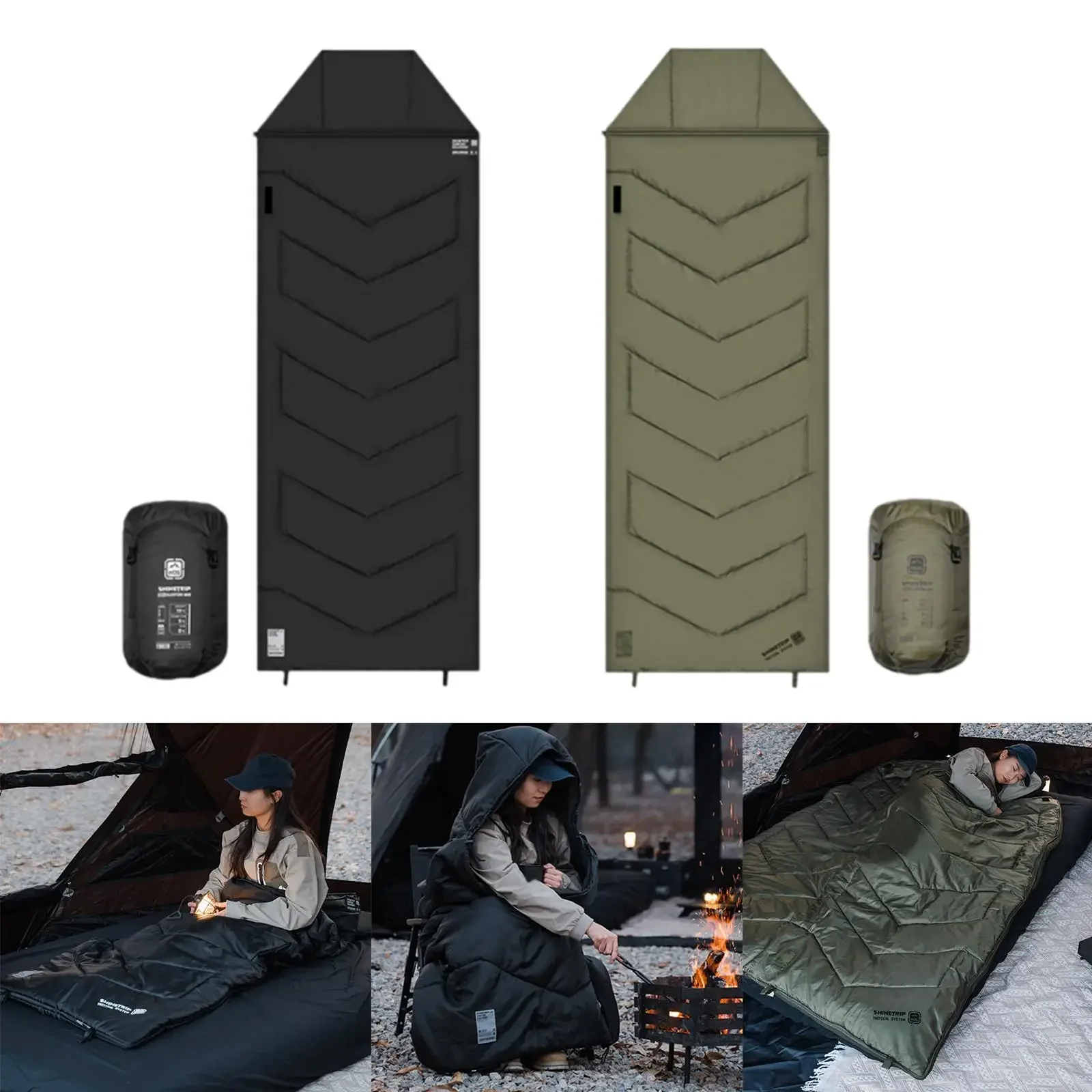 Shinetrip-saco de dormir con sello para acampar, ligero, sobre cálido para 4 estaciones, mochila, saco de dormir de invierno de algodón para exteriores - imagen 4