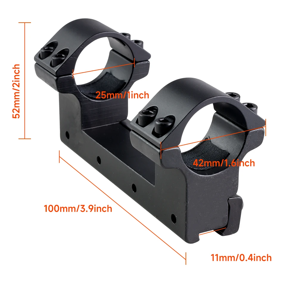 Anillos de montaje de alcance de 25,4mm, accesorios de caza, riel Picatinny de Metal Weaver, riel de cola de milano de 11mm para montaje de alcance - imagen 4