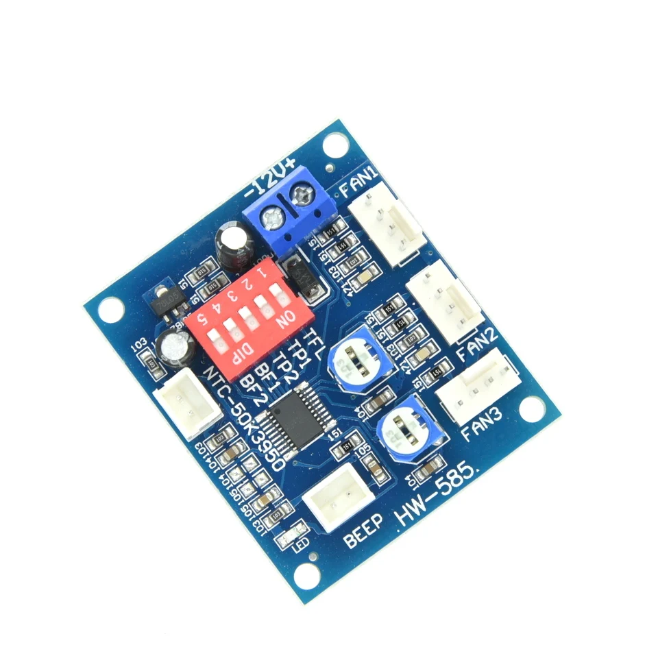DC 12V 5A PWM PC CPU ventilador Control de temperatura placa controladora de velocidad controlador de velocidad sonda de temperatura Buzzle - imagen 5