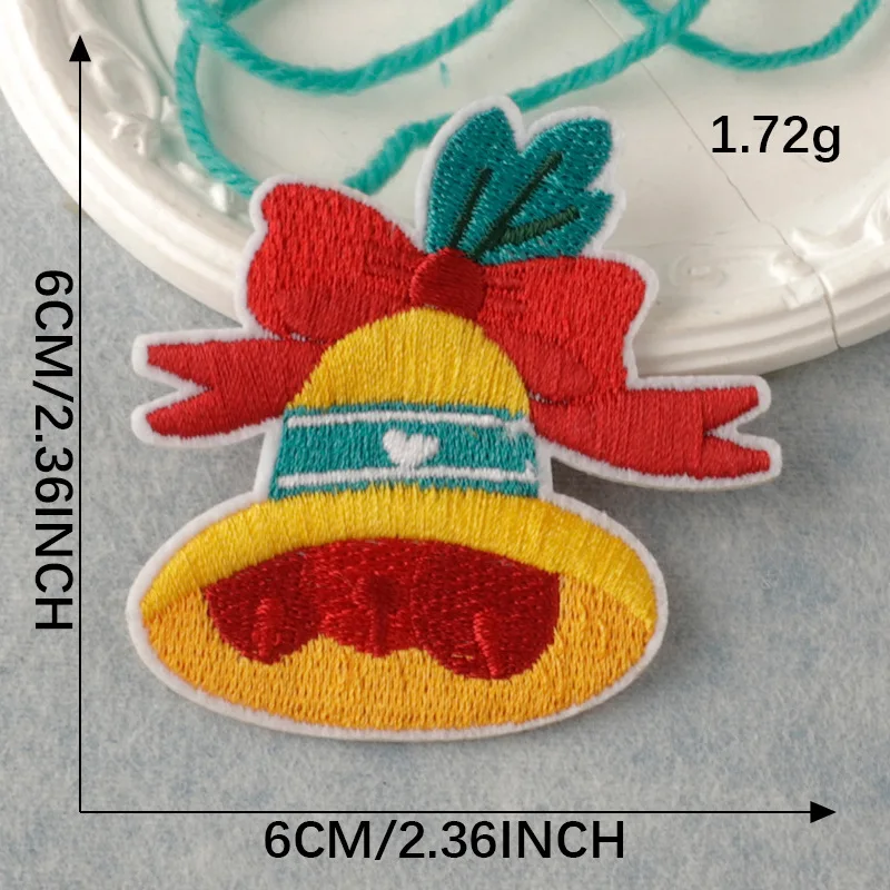 Parche para árbol de Navidad, copo de nieve, guirnalda, muñeco de nieve, calcetines navideños, parche de hombre de jengibre, parches para planchar, parches DIY - imagen 5